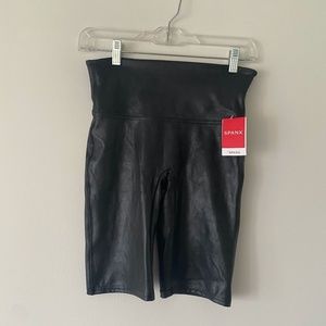 SPANX Faux Leather Bike Short